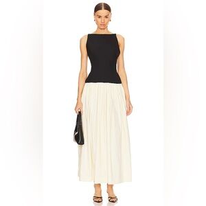 Tularosa Black and Cream Maxi Dress